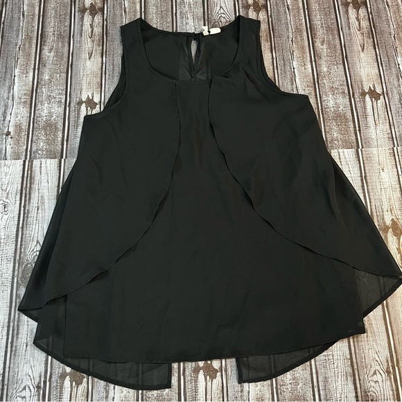 Japna Black Sleeveless Draped Blouse size Medium * - Picture 1 of 4